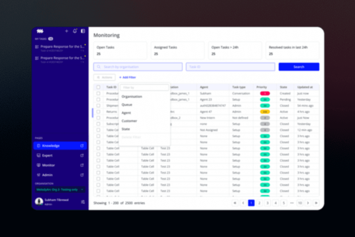 Support ticket tracking and ETA states in the LMS