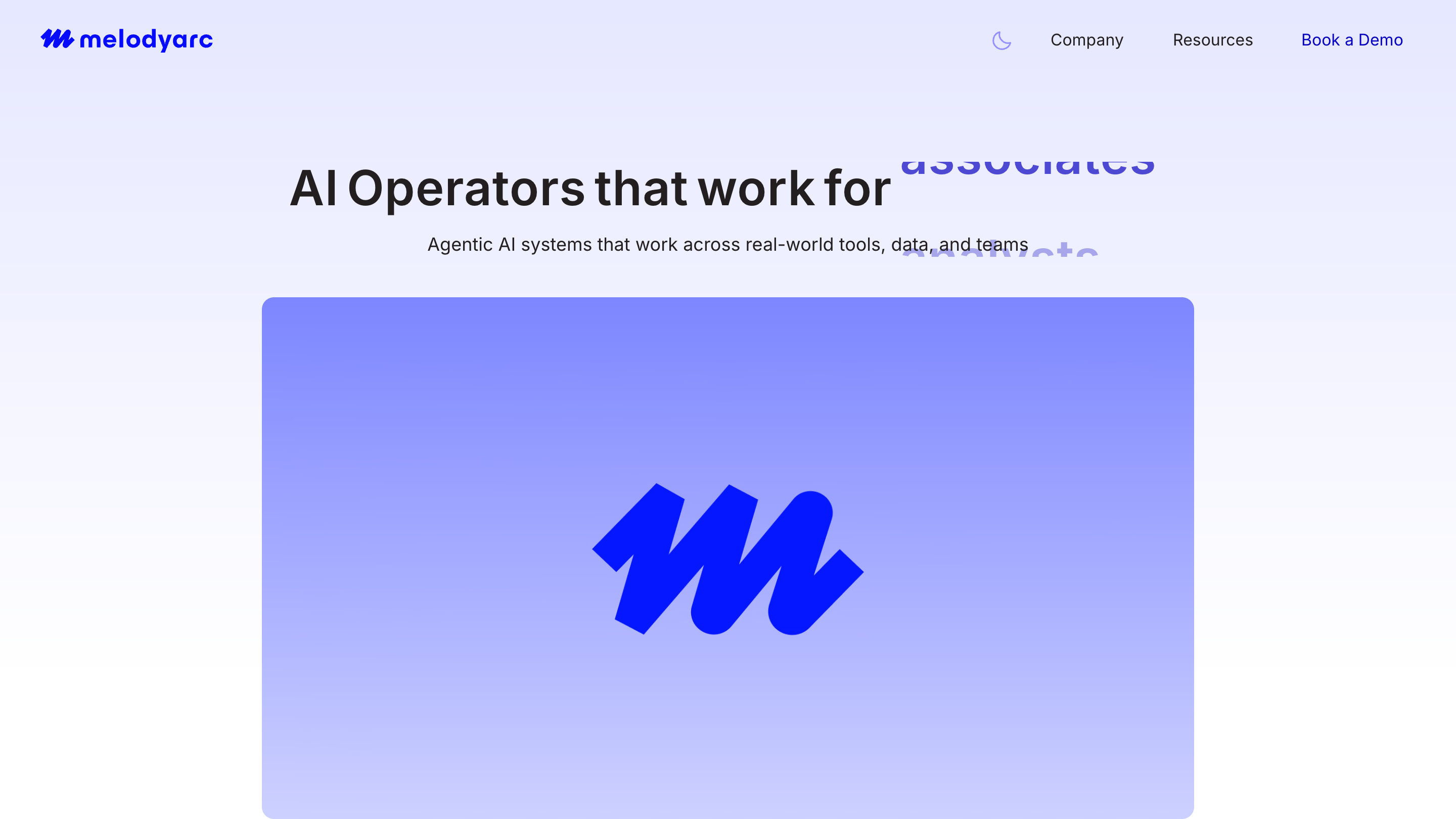 MelodyArc marketing site V2 hero